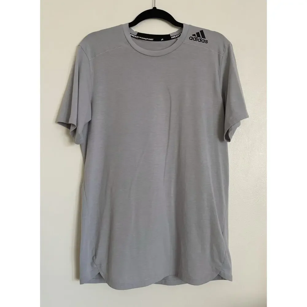 Light Grey Adidas Aeroready Short Sleeve Tee M